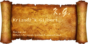 Krizsák Gilbert névjegykártya